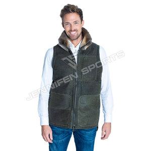 Chaleco de Caza y Pesca Ligero con Logotipo Personalizado, Hecho de Cuero Vacuno Genuino con Forro Interior - Product Image 2
