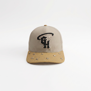Gorra unisex de 6 paneles con logo bordado en 3D/PUFF y diamantes de imitación y estrellas en el borde, con tamaño ajustable. - Product Image 5