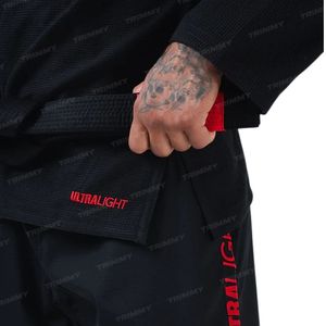 Kimono de BJJ Trimmy Negro para Hombre, Corte Regular, 100% Poliéster, Ligero, Ropa de Artes Marciales, Estilo Ultraligero para Adultos - Product Image 3