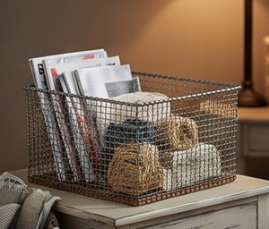 Estante rectangular multiusos de alta calidad, tipo cesta, independiente, para decoración del hogar y almacenamiento en la cocina. - Product Image 4