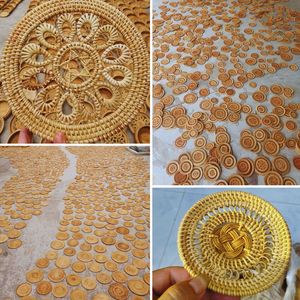 Premium Handmade Bohemian Style Natural Rattan <b>Coaster</b> with <b>Woven</b> Pattern Made in Vietnam for Coffee Tea and Table Protection - Product Image 3