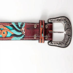 เข็มขัดหนังสไตล์ตะวันตกหนังแท้สำหรับผู้ชาย, เข็มขัดแฟชั่นย้อนยุคลายนูนนูนลายดอกไม้หัวเข็มขัดคาวบอย - Product Image 6