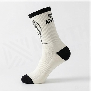 Calcetines North Approach para Mujer, Blancos con Logotipo Negro, Diseño con Rostro, Transpirables, Casuales, de Primavera, para Adultos - Product Image 3