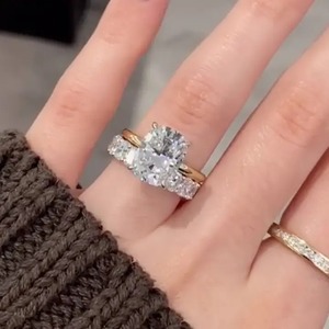925 Moissanite Sterling Silver Cushion Cut Engagement <b>Ring</b> 3.0 Carat 4 Prong White Gold Plated D Color VVS Clarity - Product Image 3