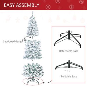 Albero di Natale Artificiale Douglas Fir Sottile Pre-Illuminato da 1,8 m con Effetto Neve, 250 Luci LED e 462 Punte - Product Image 5
