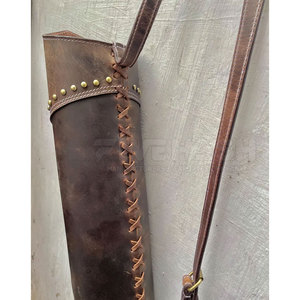 Sacoche de tir à l'arc en cuir de qualité supérieure, faite à la main, durable, avec support dorsal, sangle réglable, confortable pour la chasse et l'entraînement en extérieur - Product Image 3