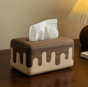 Distributeur de serviettes et boîte à mouchoirs en bois d'acacia, fait main, durable, portable, au design contemporain pour la cuisine et la salle à manger - Product Image 4