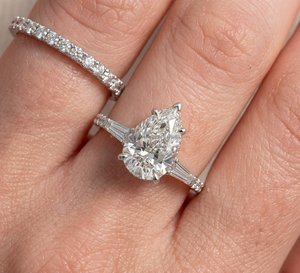 Anillo de Compromiso y Boda de Oro Blanco de 10K, 14K, 18K con Diamante Tallado en Laboratorio IGI/GIA, Estilo Vintage, Unisex, para Regalo de Aniversario o Fiesta - Product Image 1