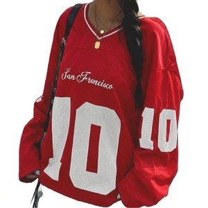 Custom Unisex Breathable 100% Polyester Print Streetwear American Football Jerseys Embroidery Patch Letter Logo Team Uniforms - Product Image 5