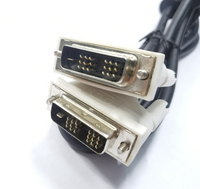 Câble DVI mâle-mâle blindé en PVC plaqué or haute vitesse pour HDTV, 18+1 broches, qualité usine
