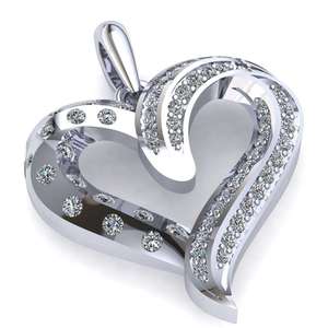 Collier pendentif en forme de cœur tourbillonnant en argent sterling 925 plaqué or avec diamant cultivé en laboratoire pour femmes, bijoux fins de luxe, cadeau - Product Image 2