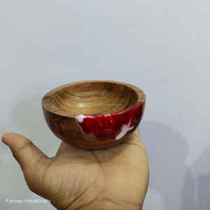 Bol décoratif artisanal en résine et bois pour la maison et la cuisine à prix avantageux - Product Image 4