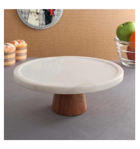 Wood & <b>Marble</b> <b>Cake</b> <b>Stand</b> Platter Pastry And Cupcake Decoration <b>Cake</b> <b>Stand</b> Modern Designer 2 Tier Cupcake <b>Stand</b> - Product Image 6