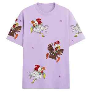 Camisetas de Moda de Alta Calidad Personalizadas 100% Algodón Brillante, Transpirables y de Secado Rápido con Pedrería para Mujer - Product Image 4