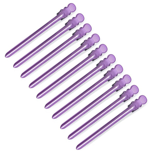 Lot de 10 pinces à cheveux pour le sectionnement et le coiffage, pinces à cheveux en métal au design unique, ensembles de pinces à cheveux de couleur violette - Product Image 1