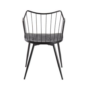 Sedia da pranzo Winston Farmhouse in metallo nero e legno di Winston Farmhouse - Product Image 4