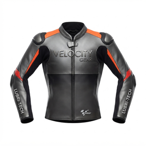 Men’s Cowhide Leather <b>Racing</b> <b>Jacket</b>/Chaqueta MotoCP Style CE Level 2 Armor Motorcycle Track Riding Protective Gear CE - Product Image 1