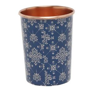 Bouteille d'eau en cuivre à motif bleu royal, décorative, design, anti-fuite, réutilisable, de qualité supérieure, pour boissons bien-être, cadeau de cuisine - Product Image 3