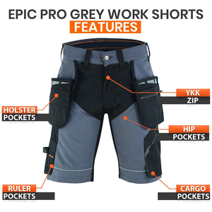 Ripstop Workwear Utility Shorts Men Multi Pocket Holster <b>Tool</b> Shorts Reflective Construction <b>Carpenter</b> Shorts OEM - Product Image 5