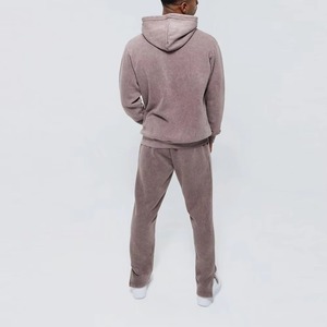 Ensemble de survêtement à capuche pour homme, couleur unie, sweat-shirt et pantalon décontractés, respirant, en coton, pour l'automne, coupe classique - Product Image 2
