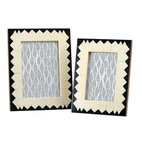 Lot de 2 cadres photo en métal argenté 5x7 personnalisables pour la décoration intérieure, avec cadres photo en résine Main + Mesa - Product Image 1