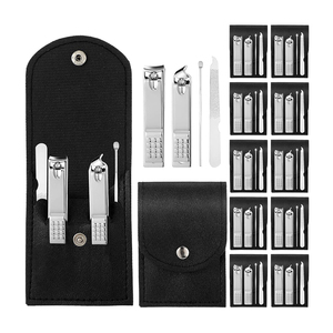 Top Quality 4 Piece Fingernail Care <b>Set</b> Pocket Leather Case Precision Clippers Nail File Ear Cleaner Gift Kit - Product Image 1