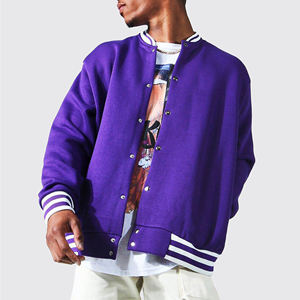 Veste universitaire unisexe en laine avec logo personnalisé, manches bouffantes, broderie floquée, noire, pour couple, style baseball, hiver, bleu clair - Product Image 5