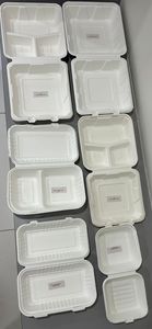 Premium Plantura Compartment Biodegradable Sugarcane Bagasse Rectangular Square Modern <b>Container</b> Lid Grease Lunch Box - Product Image 3