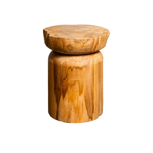 ARTERRA Luxury Rustic Teak Natural Cylinder <b>Stool</b> Handcrafted Teak Timber Warehouse Hotel Business Goods - Product Image 2