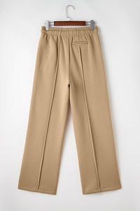 Pantalon décontracté personnalisé pour femme, pantalon large à taille haute avec cordon de serrage, coupe droite, longueur au sol - Product Image 3