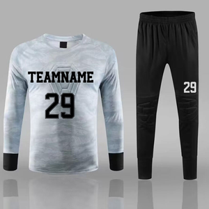 Camiseta de fútbol de manga larga para hombre, nuevo diseño, uniforme de árbitro de portero de fútbol, conjuntos de chándal de sublimación en blanco - Product Image 1