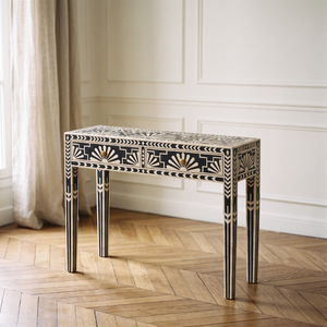 Mesa Consola Moderna Hecha a Mano con Incrustaciones de Hueso, Ecológica, de Vikis Arts, para Dormitorio o Apartamento, Muebles Modernos - Product Image 1