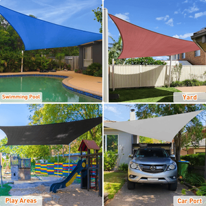 ผ้าบังแดด HDPE สีเทาอ่อน 7 ชิ้น ผ้าใบกันแดดโพลีเอทิลีนความหนาแน่นสูงและตาข่าย - Product Image 6