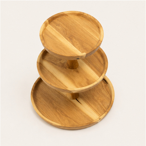 Bandeja de Servir de 3 Niveles de Madera de Acacia Ecológica Premium, Soporte de Madera para Pasteles y Postres Estilo Rústico para Bodas y Hoteles - Product Image 3