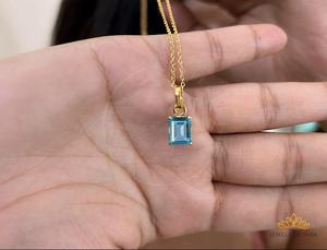 Collier pour femme en or plaqué 18 carats de luxe en forme de fleur de citrine naturelle à 100% rubis topaze bleue Bijoux fins pour les fêtes et les mariages en Inde - Product Image 3