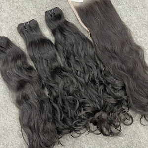 Cheveux humains ondulés à trame, origine vietnamienne, mèches brutes Remy pour la fabrication d'extensions, grand stock disponible - Product Image 5