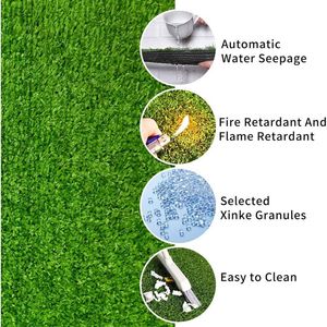 Gazon artificiel épais 4FT*20FT avec trous de drainage, dos en caoutchouc, pour zones intérieures/extérieures pour animaux de compagnie, tapis en herbe synthétique de qualité - Product Image 3