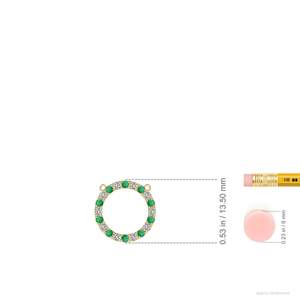 14K <b>Gold</b> Natural Green Emerald and Diamond Open Circle Eternity <b>Pendant</b> IGI certified Top Quality Handmade Fine Jewelry <b>Pendant</b> - Product Image 2