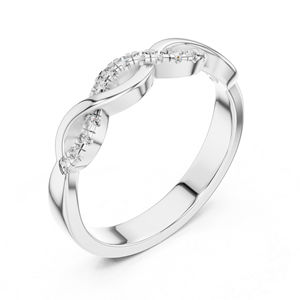 Bague en or blanc 14 carats avec diamant rond cultivé en laboratoire pour femmes |   Vêtements de fiançailles |   Nouveau diamant cultivé - Product Image 3