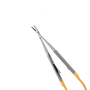 Portaagujas Curvo Castroviejo Perma Sharp de 14 cm, Instrumento Quirúrgico Dental para Microcirugía, Herramienta de Sutura de Acero Inoxidable - Product Image 5