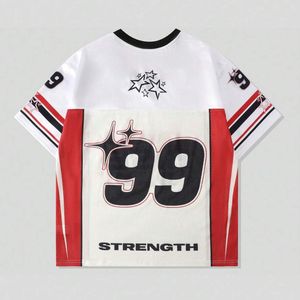Maillot de football personnalisé en mesh par sublimation pour homme, col en V, motif color block, streetwear, respirant, style vintage - Product Image 2