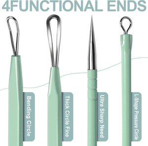 Extracteur de points noirs et de boutons avec nettoyeur de pores 2-en-1 pour le visage et le nez, élimination des comédons d'acné - Product Image 2