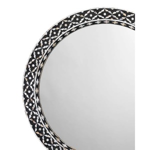 Indian Handmade Bone Inlay Wall Round <b>Mirror</b> Floral Design Decorative <b>Hanging</b> <b>Mirror</b> for Home Decor - Product Image 2
