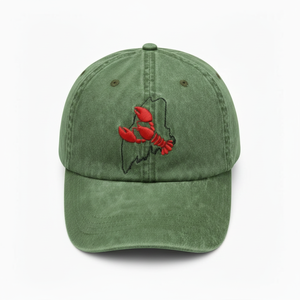 Casquette de baseball en coton personnalisée avec broderie homard, motif de l'état du Maine, style vintage délavé, casquette de papa, casquette OEM - Product Image 3