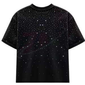 Camiseta Gráfica con Pedrería para Hombre, Personalizada al por Mayor, OEM, Algodón Premium, Ropa de Moda Urbana de Lujo - Product Image 2