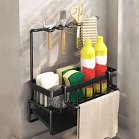 Ruime capaciteit moderne ijzeren keukenkast organizer mand met sterk frame, waterdicht, makkelijk schoon te maken oppervlak, geschikt voor drukke keukens