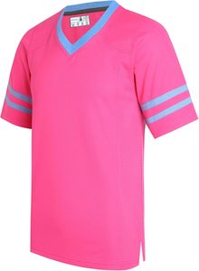 Camiseta deportiva girli con cuello en V y manga corta con rayas blancas, camisa informal de poliéster de secado rápido, ropa de verano - Product Image 6