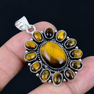 Pendentif fleur en pierre précieuse naturelle, collier floral, bijoux plaqués argent 925, bijoux faits à la main - Product Image 2