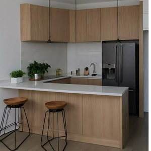 Ensemble d'armoires de cuisine de luxe personnalisées JY Project, unités de cuisine pour appartement, meubles modulaires en contreplaqué et mélamine, conception gratuite - Product Image 5