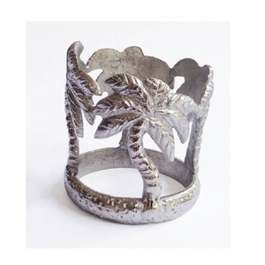 ที่ใส่ผ้าเช็ดปากรูปต้นปาล์มสีเงินโลหะ ทนทาน ทันสมัย สำหรับงานแต่งงาน คริสต์มาส ตกแต่งบ้าน - Product Image 1